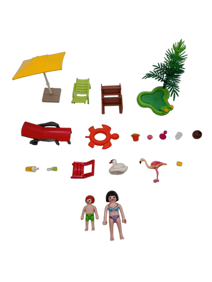 Playmobil Swimmingpool mit Terrasse 5575 Spielset mit Zubehör