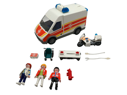 Playmobil Bundle Rettung 6685 Set von 2 Krankenwagen & Motorrad