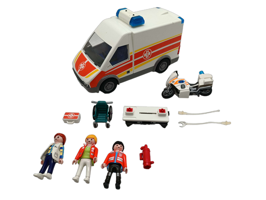 Playmobil Bundle Rettung 6685 Set von 2 Krankenwagen & Motorrad