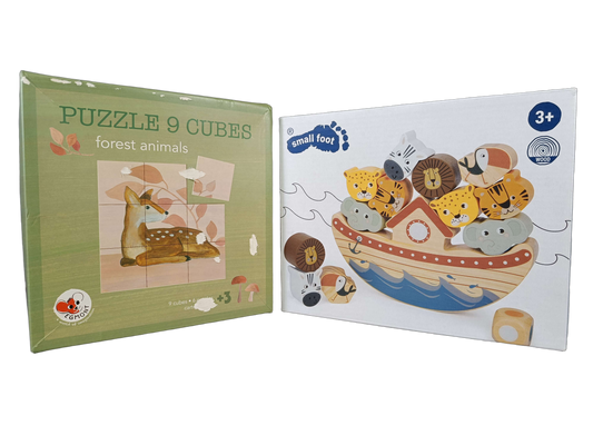 Bundle Safari S70690 9 Würfel Set von 2 Puzzle & Balancespiel