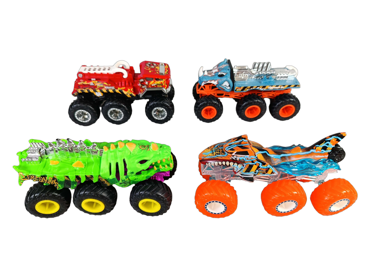 Mattel Bundle Hot Wheels Crankosaurus Set von 4 Monstertrucks