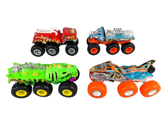 Mattel Bundle Hot Wheels Crankosaurus Set von 4 Monstertrucks