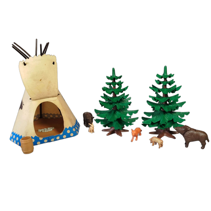 Playmobil Bundle Western & Waldtiere Tipi Set Pferd & Esel