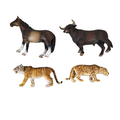Schleich Tiere Bundle 4 Teile Leopard, Pferd, Tiger & Büffel