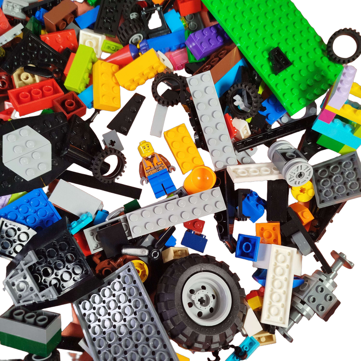 Konvolut LEGO ca. 1 kg, Bausteine & Minifiguren, ab 6 Jahre