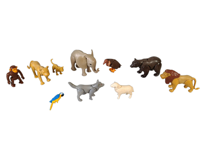 Playmobil Bundle Tiere Set von 9 Tierfiguren Elefant Löwe Affe