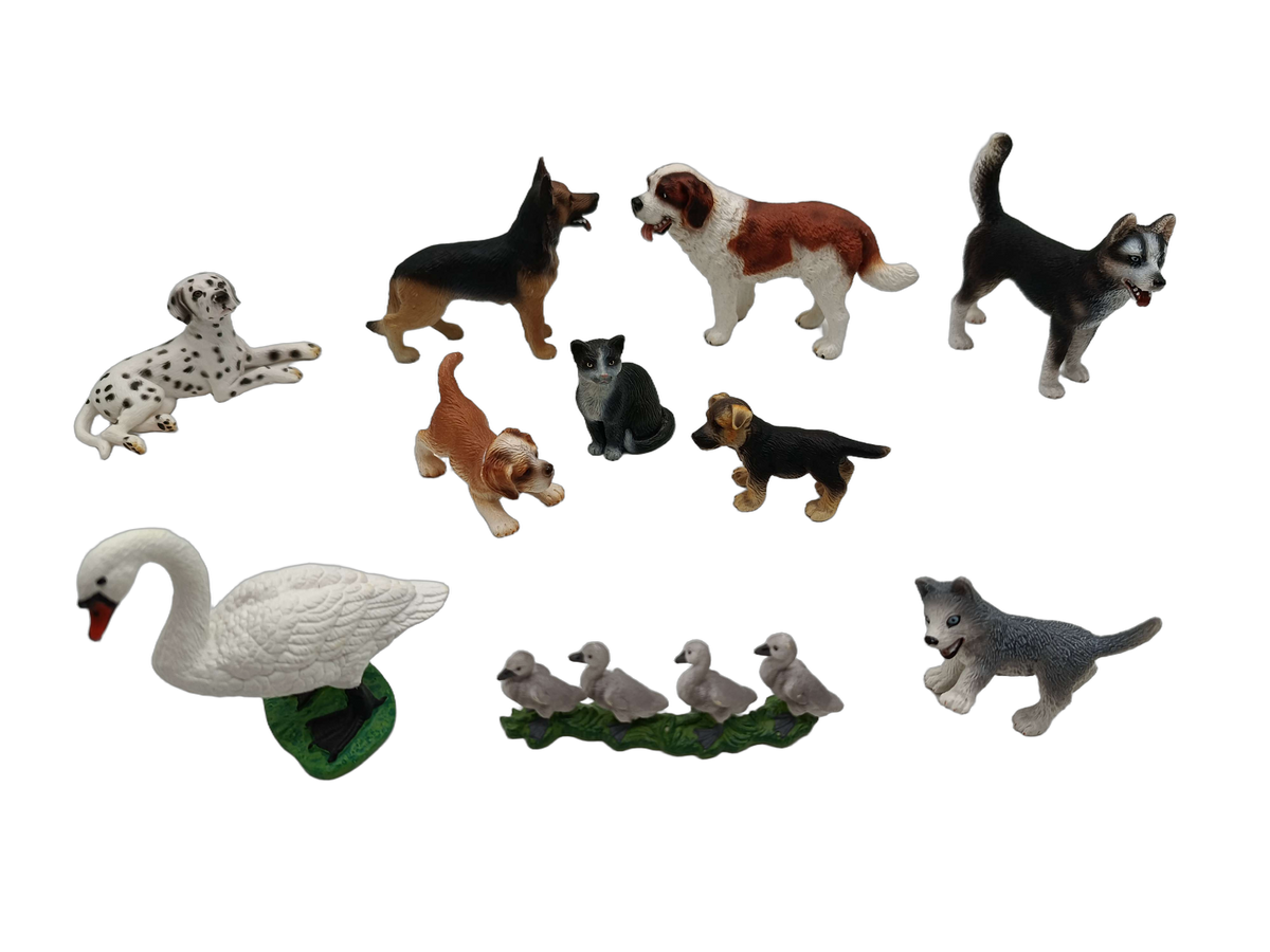 Schleich Tiere Bundle 13 Teile Tierfiguren Hunde Katze Schwan