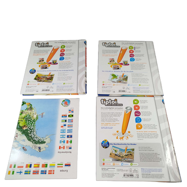 Ravensburger Bundle tiptoi Set von 4 Lernbücher & Weltkarte