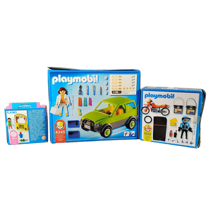 Playmobil Bundle 4345 3222 4564 Set von 3 Motorrad PKW Puppentheater