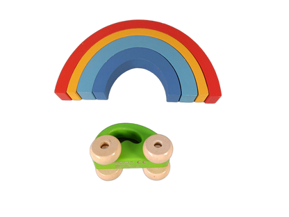 Bundle Montessori Set von 4 Steckspiel, Sortierbox & Stapelspiel