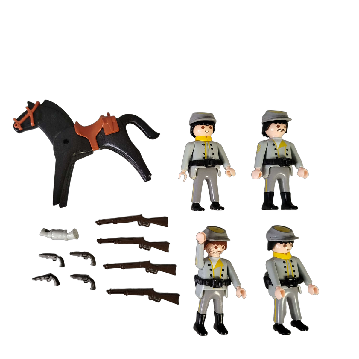 Playmobil Bundle Südstaaten-Kavallerie großes Set Figuren & Pferd