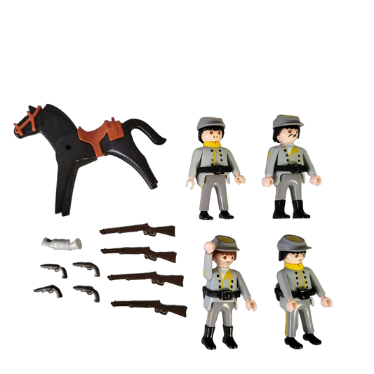 Playmobil Bundle Südstaaten-Kavallerie großes Set Figuren & Pferd