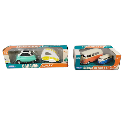 Welly Bundle Retro VW T1 & BMW Isetta Set von 2 Modellautos, Neuwertig