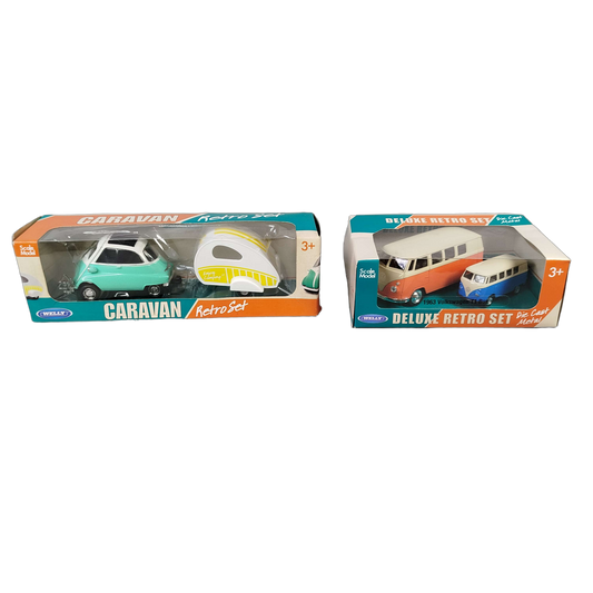 Welly Bundle Retro VW T1 & BMW Isetta Set von 2 Modellautos, Neuwertig