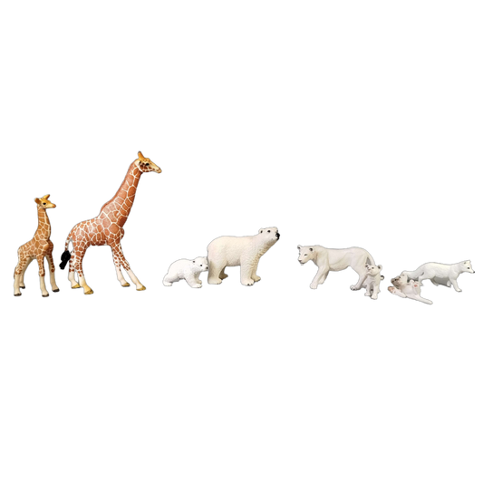 Schleich Tiere Bundle Wildtiere Tierfiguren Giraffen, Eisbären & Löwen