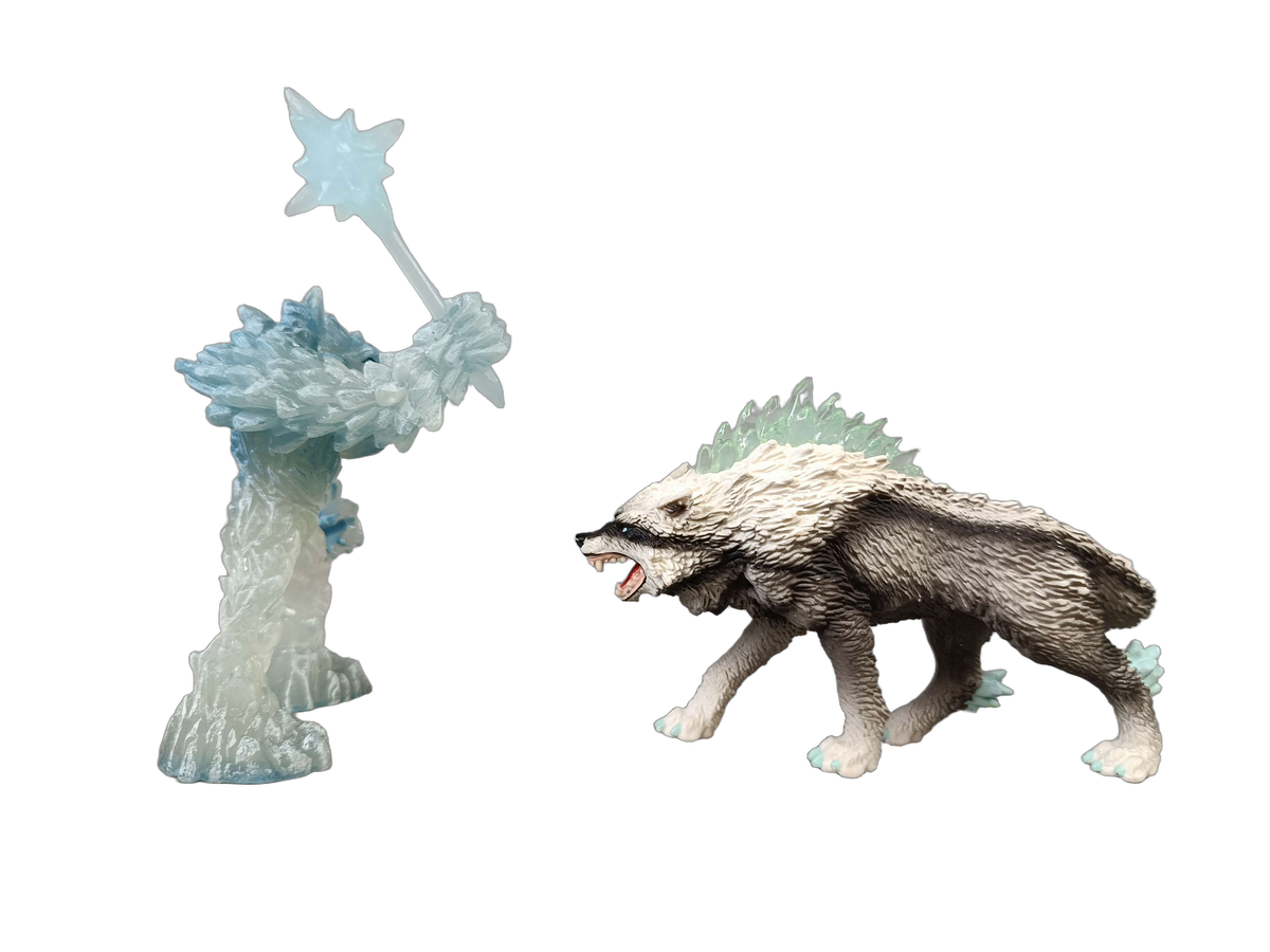 Schleich Bundle Eldrador Eiswolf 42452 & Eismonster 2 Teile Figuren
