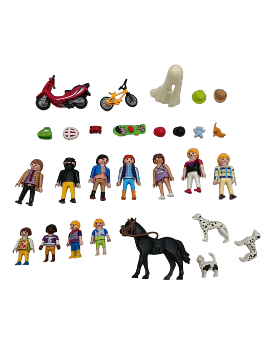 Playmobil Bundle großes Set Figuren, Tiere, Motorräder & Zubehör