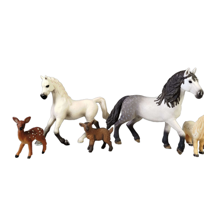 Schleich Tiere Bundle 4 Teile Tierfiguren: Pferd, Rehkitz, Lamm