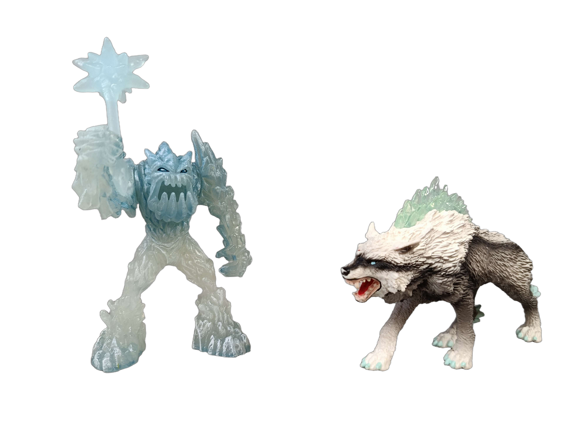 Schleich Bundle Eldrador Eiswolf 42452 & Eismonster 2 Teile Figuren