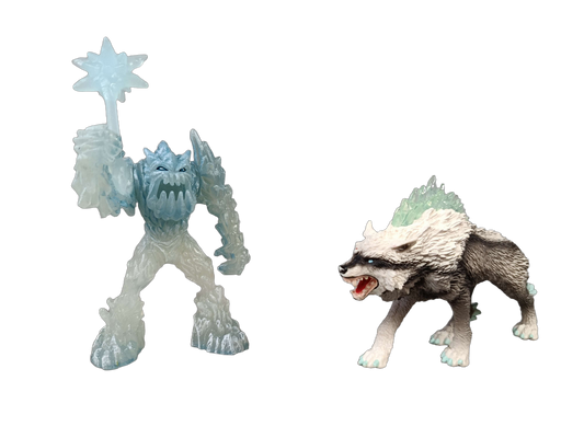 Schleich Bundle Eldrador Eiswolf 42452 & Eismonster 2 Teile Figuren