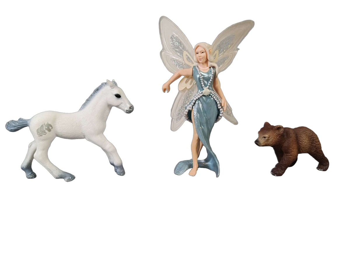 Schleich Bundle Bayala 3 Teile Figuren, Fee, Fohlen & Bärenjunges