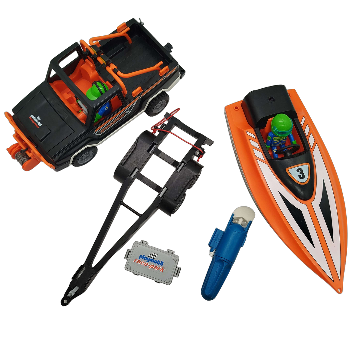 Playmobil Bundle Speedster Rennboot 3399 großes Set Boot & Trailer