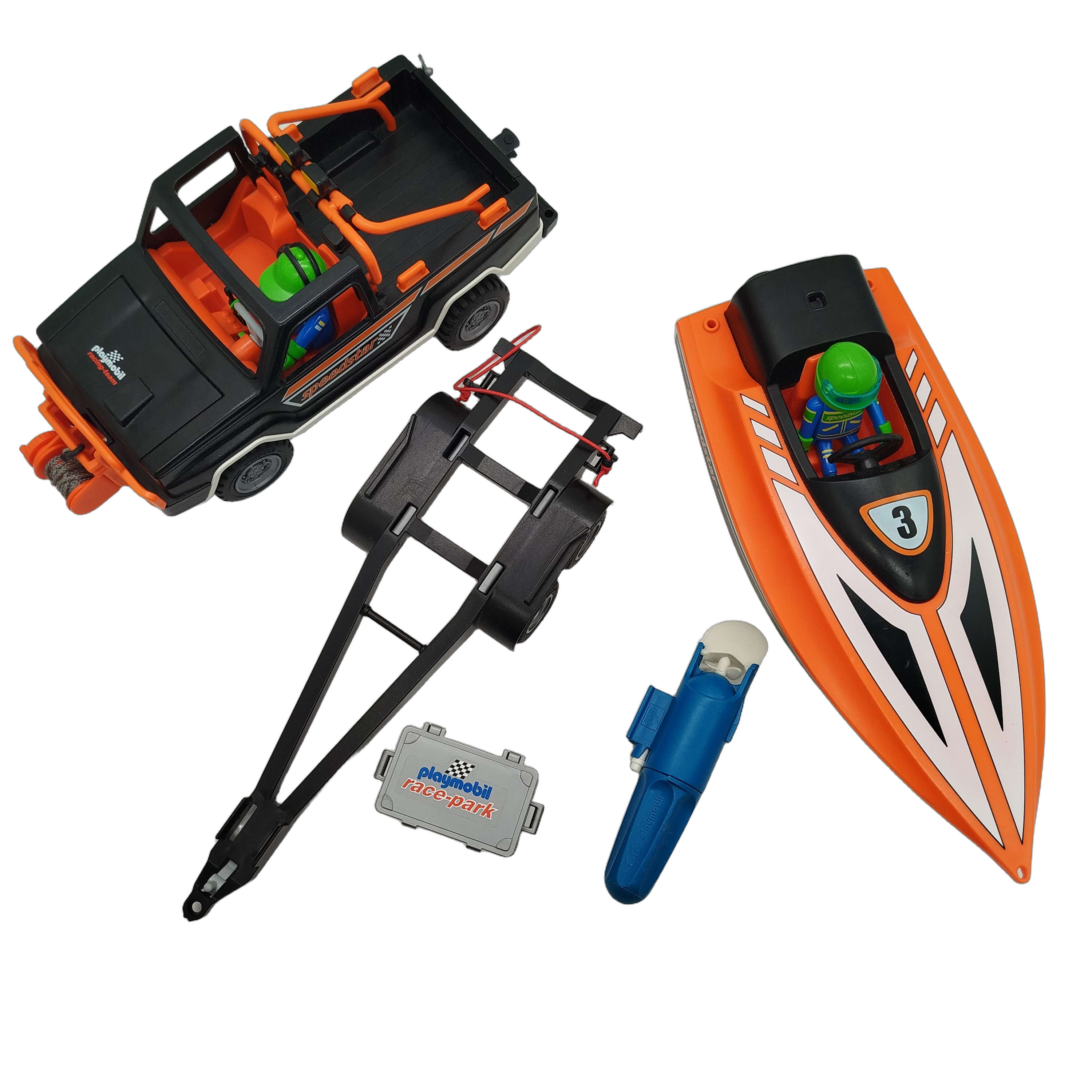 Playmobil Bundle Speedster Rennboot 3399 großes Set Boot & Trailer