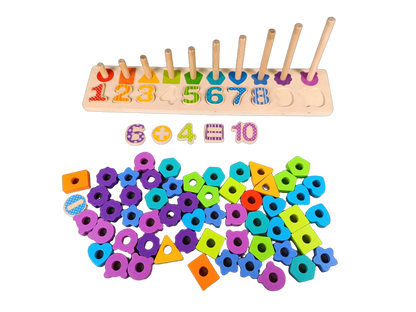 Felly Montessori Zahlen & Formen Lernbrett aus Holz