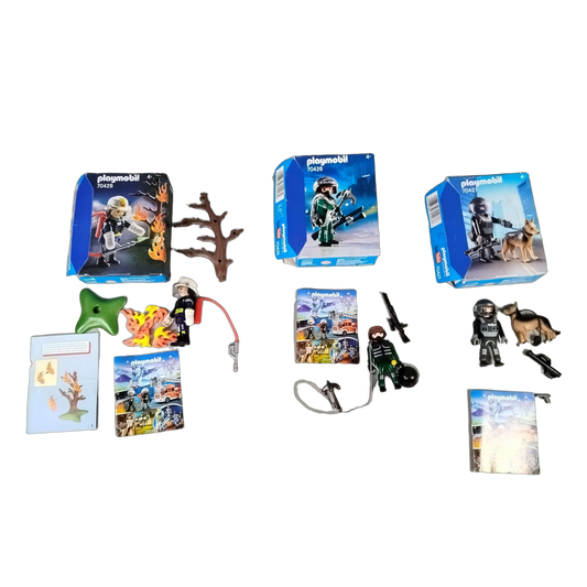 Playmobil Bundle Polizei & Feuerwehr 70426 70427 Set von 3 Figuren