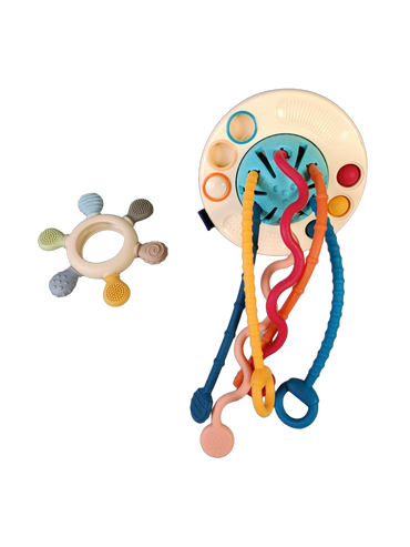 Bundle Babyspielzeug Sensorik großes Set Saugfuß-Spinner & Beißring