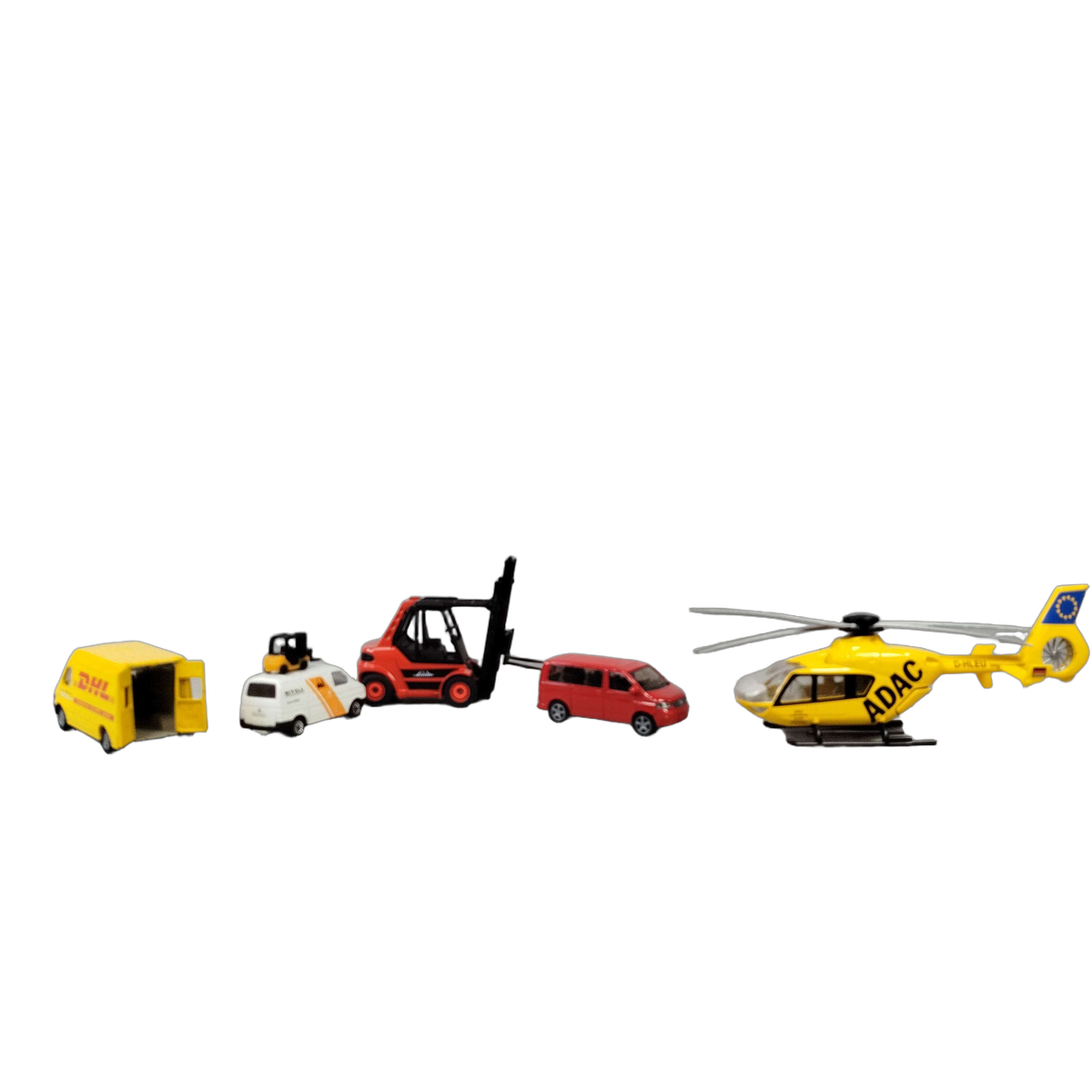 Siku Bundle ADAC DHL Linde VW T5 Set von 5 Hubschrauber & Transporter