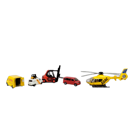 Siku Bundle ADAC DHL Linde VW T5 Set von 5 Hubschrauber & Transporter