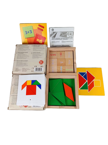 Playtive Bundle Mathe Tangram Plus Minus Set von 3 Lernspiele