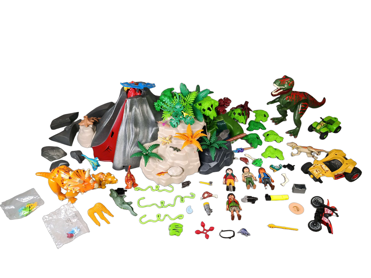 Playmobil Dinos 5230 T-Rex & Saichania Vulkan Spielset mit Zubehör