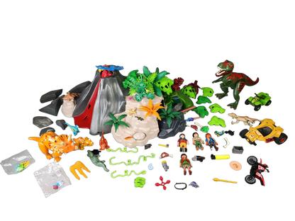 Playmobil Dinos 5230 T-Rex & Saichania Vulkan Spielset mit Zubehör