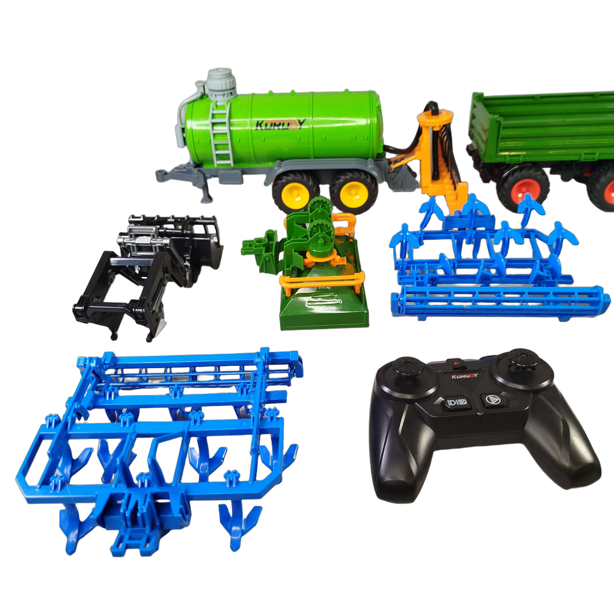 Bundle Landwirtschaft großes Set RC-Traktor, Anhänger, Pflüge
