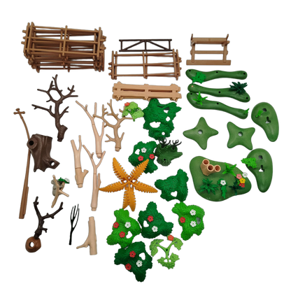 Playmobil Bundle Landschaft & Zäune großes Set Tor, Bäume & Gelände