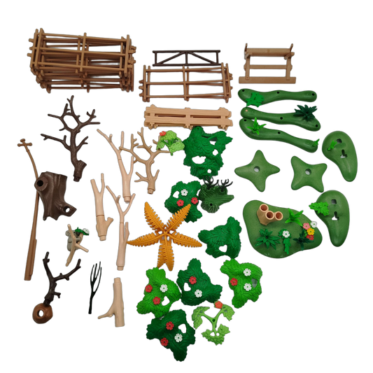 Playmobil Bundle Landschaft & Zäune großes Set Tor, Bäume & Gelände