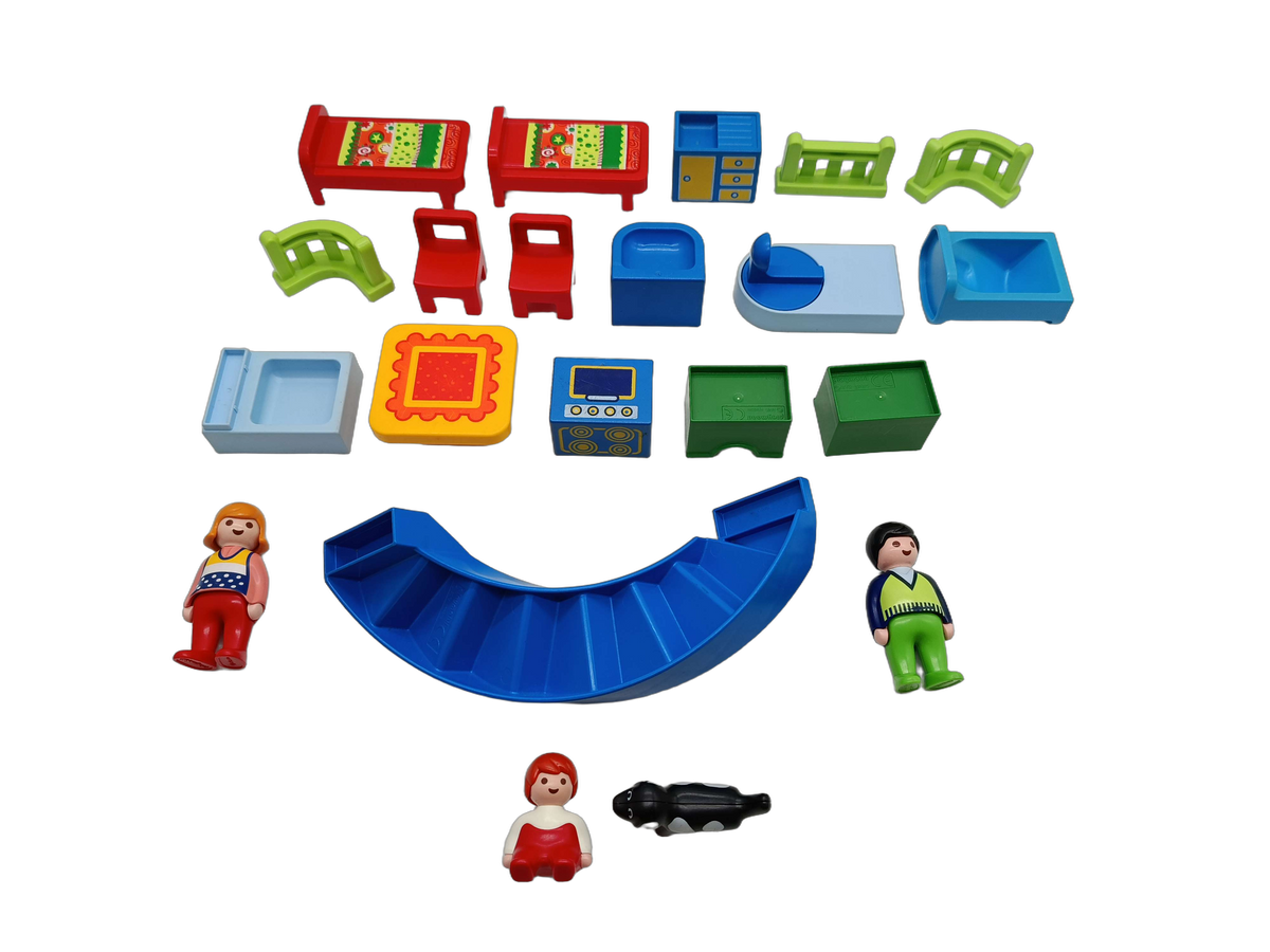 Playmobil 1.2.3 Wohnhaus 6784 Mitnehm-Haus mit Figuren & Zubehör