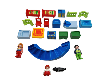 Playmobil 1.2.3 Wohnhaus 6784 Mitnehm-Haus mit Figuren & Zubehör