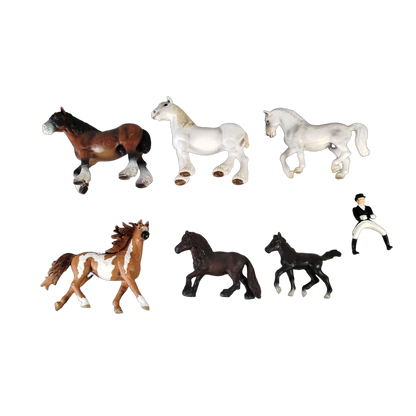 Schleich Tiere Bundle Pferde & Reiter 7 Teile Figuren