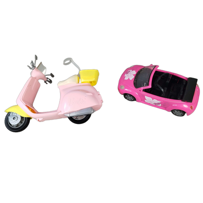 Barbie Bundle Puppenfahrzeuge Set von 2 Roller & Cabrio