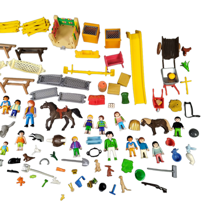 Playmobil Bundle Bauernhof Spielplatz Set Figuren & Tiere & Zubehör