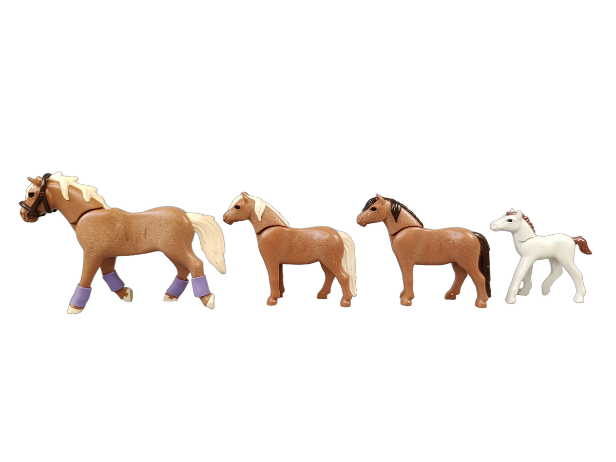 Playmobil Bundle Pferde Palomino & Fohlen Set von 8 Pferdefiguren