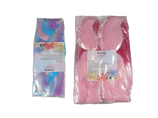 Aomig Bundle Fasching Jumbo Braid Set von 2 Kunsthaar & Zöpfe, Neu