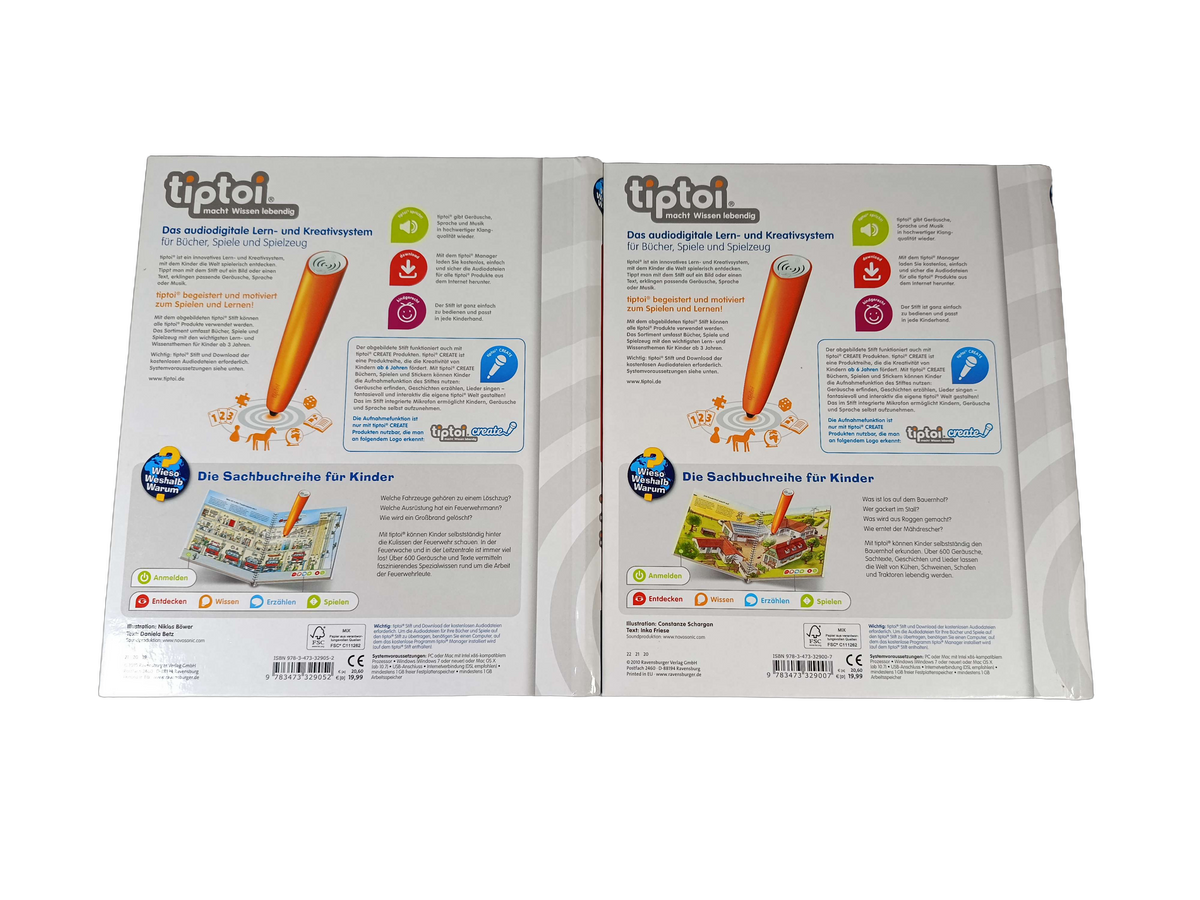 Ravensburger Bundle tiptoi Feuerwehr & Bauernhof Set von 2 Lernbücher