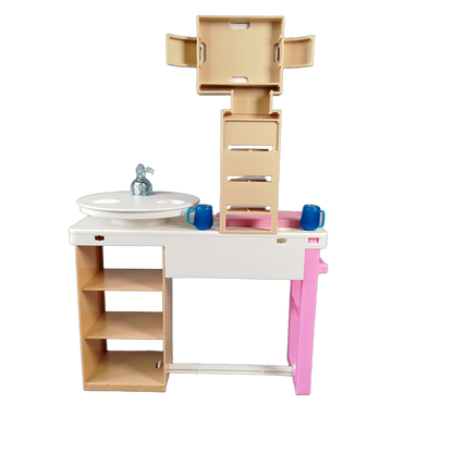 Bundle Salon & Wickeltisch Set von 2 Puppenmöbel mit Dusche & Zubehör