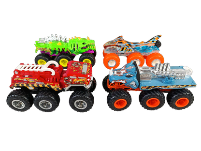 Mattel Bundle Hot Wheels Crankosaurus Set von 4 Monstertrucks