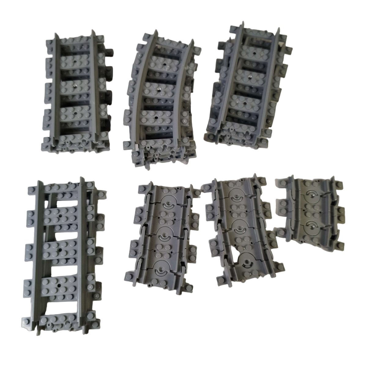 LEGO Eisenbahn Schienen flexibel, gerade & gebogen, 17 Teile