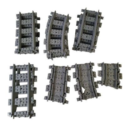 LEGO Eisenbahn Schienen flexibel, gerade & gebogen, 17 Teile